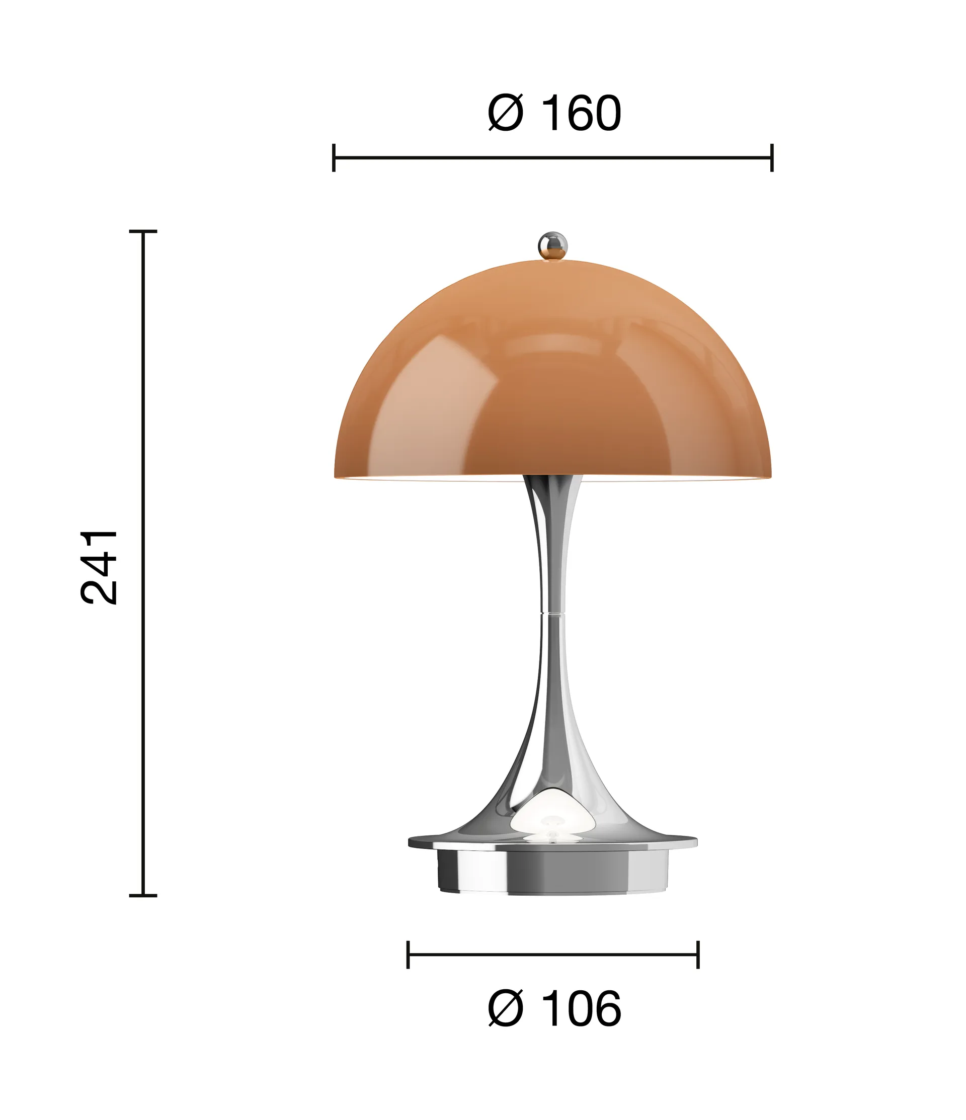 Panthella 160 Portable v3 bordslampa, Original Opal Brown Louis Poulsen