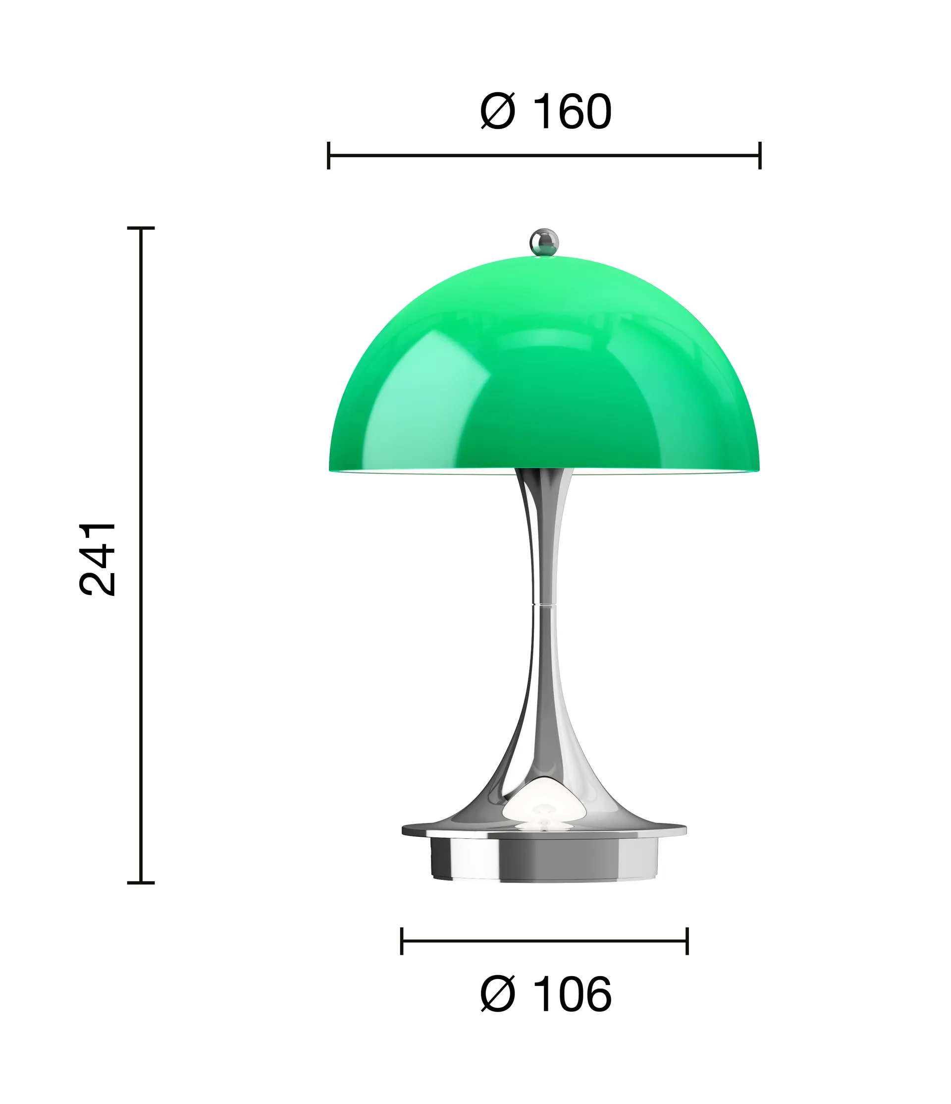 Panthella 160 Portable v3 bordslampa, Original Opal Green Louis Poulsen