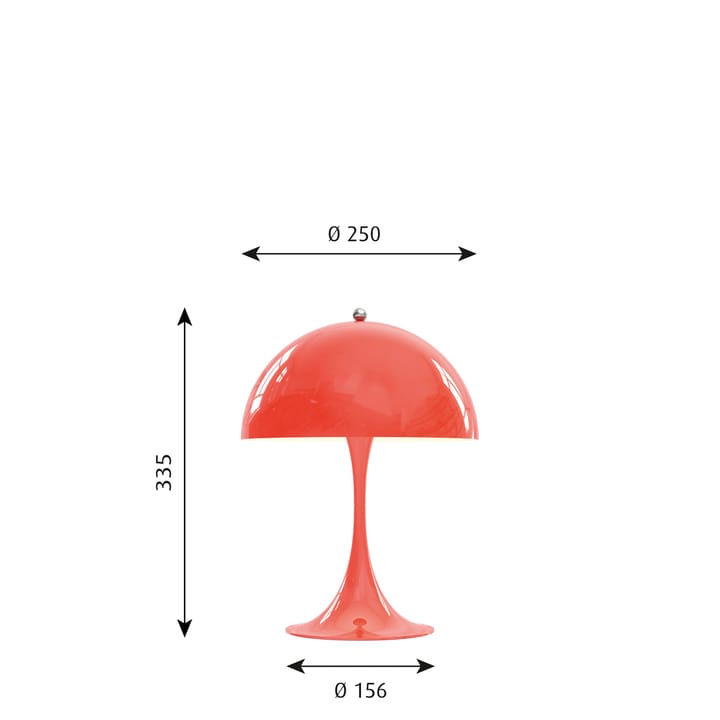 Panthella 250 bordslampa, Korall Louis Poulsen