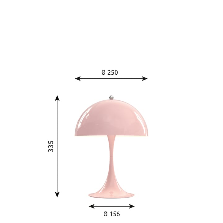 Panthella 250 bordslampa, Ljusrosa Louis Poulsen