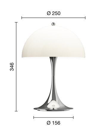 Panthella 250 portabel bordslampa - Chrome opal beige - Louis Poulsen