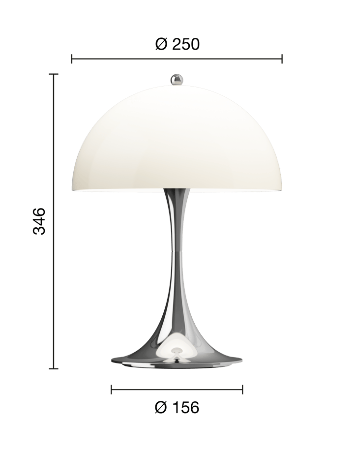 Panthella 250 portabel bordslampa, Chrome opal beige Louis Poulsen