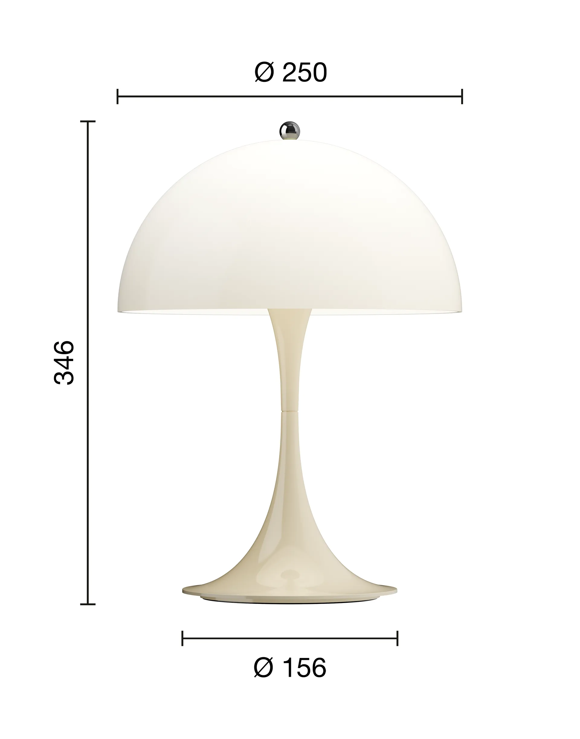 Panthella 250 portabel bordslampa, Opal beige Louis Poulsen