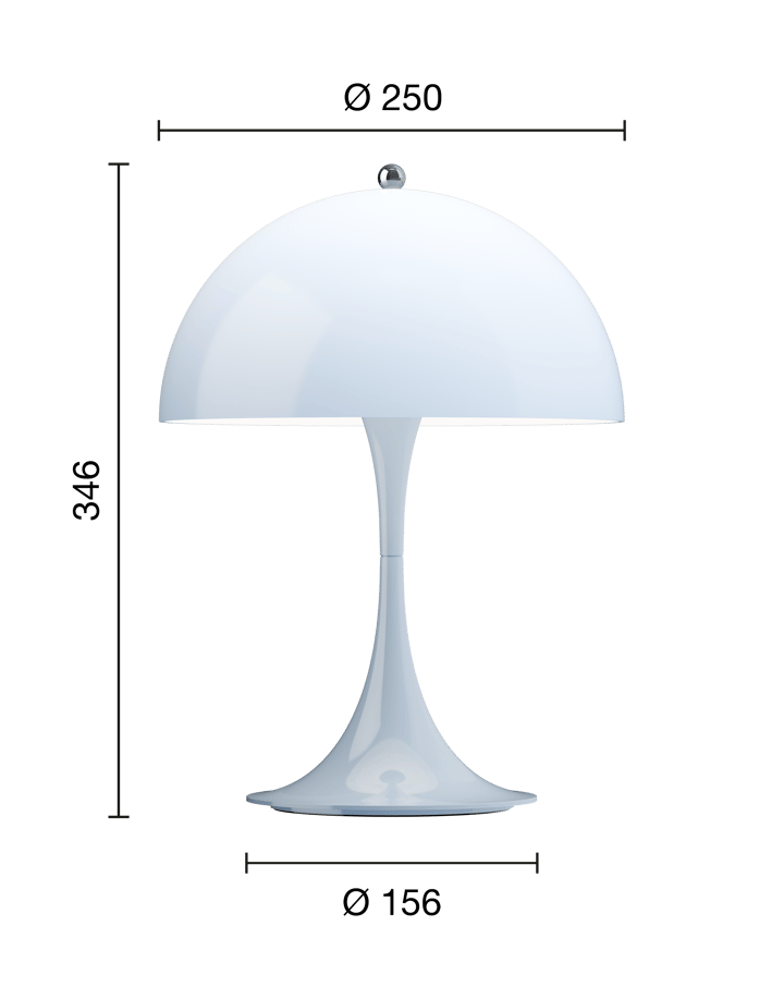 Panthella 250 portabel bordslampa, Opal pale blue Louis Poulsen