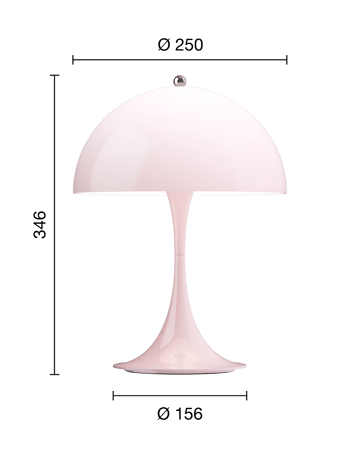 Panthella 250 portabel bordslampa - Opal pale rose - Louis Poulsen