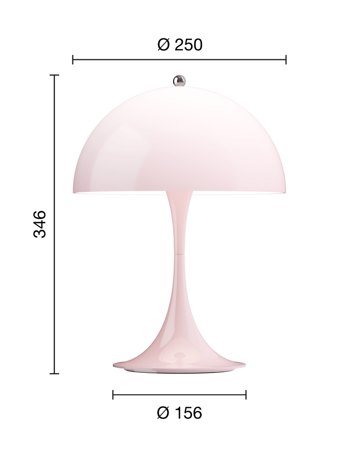 Panthella 250 portabel bordslampa, Opal pale rose Louis Poulsen