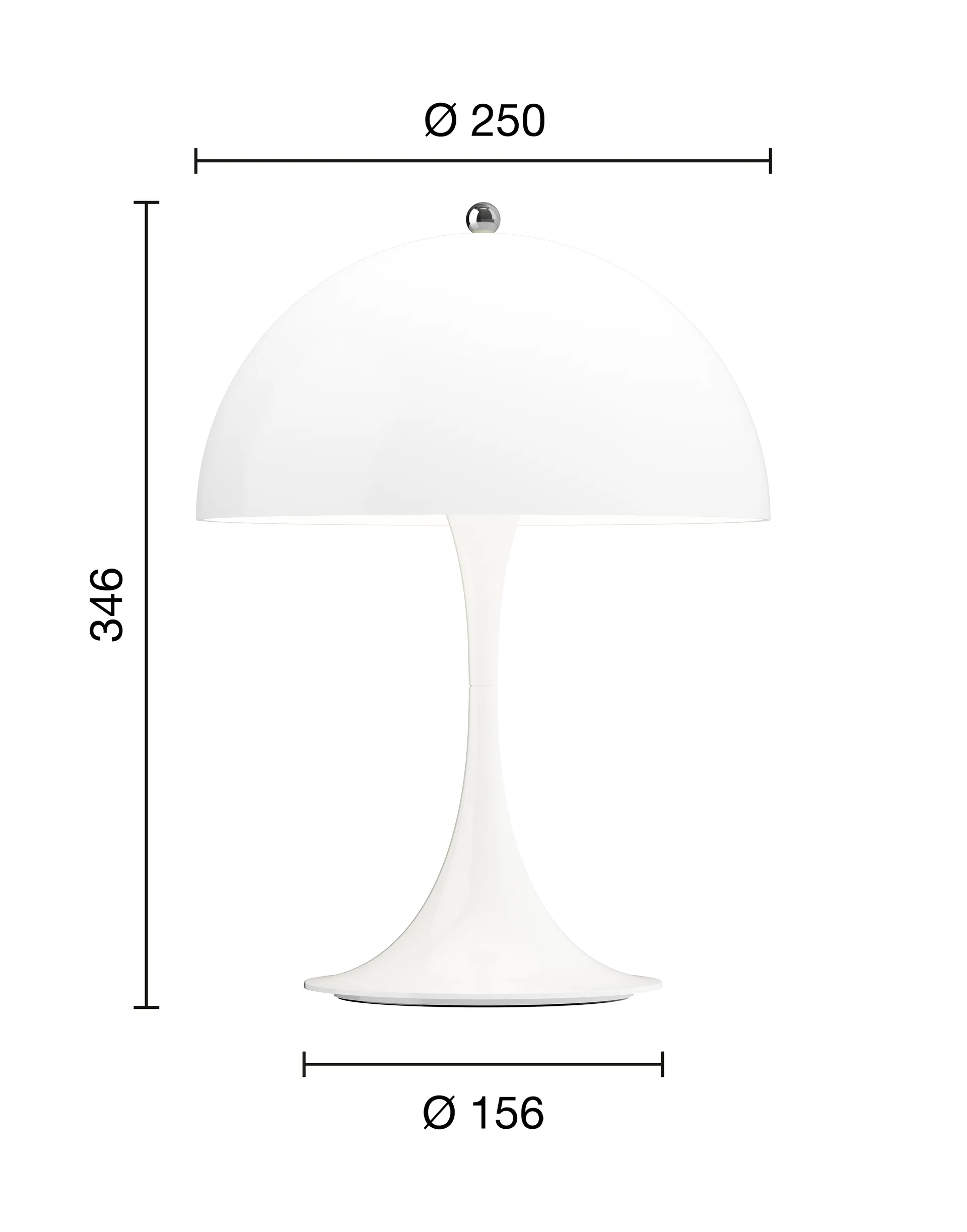 Panthella 250 portabel bordslampa, Opal white Louis Poulsen