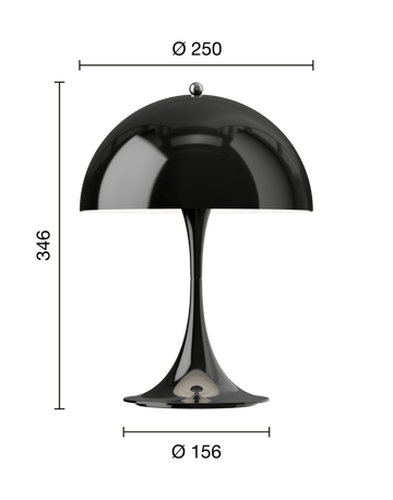 Panthella 250 portabel bordslampa - Opaque black - Louis Poulsen
