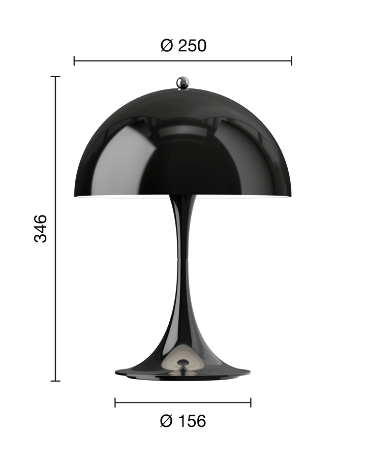 Panthella 250 portabel bordslampa, Opaque black Louis Poulsen