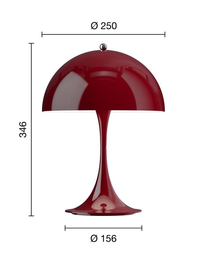 Panthella 250 portabel bordslampa, Opaque burgundy Louis Poulsen