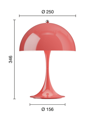 Panthella 250 portabel bordslampa - Opaque coral - Louis Poulsen