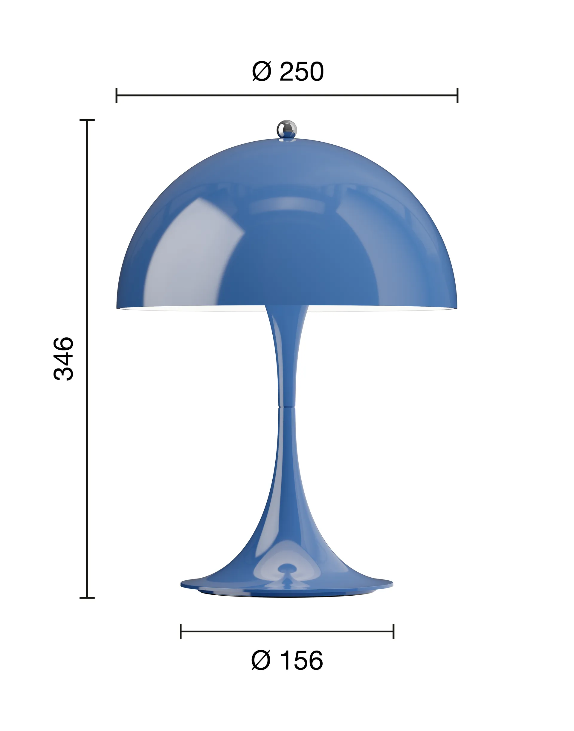 Panthella 250 portabel bordslampa, Opaque indigo blue Louis Poulsen