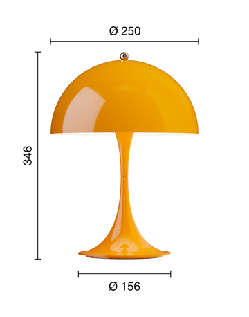 Panthella 250 portabel bordslampa - Opaque orange - Louis Poulsen