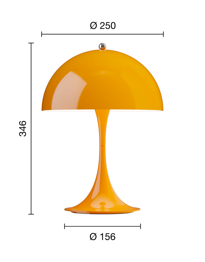 Panthella 250 portabel bordslampa, Opaque orange Louis Poulsen