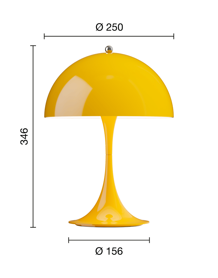 Panthella 250 portabel bordslampa, Opaque yellow Louis Poulsen