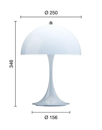 Panthella 250 portabel bordslampa V3 - Opal pale blue - Louis Poulsen