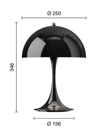 Panthella 250 portabel bordslampa V3 - Opaque black - Louis Poulsen