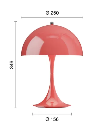 Panthella 250 portabel bordslampa V3 - Opaque coral - Louis Poulsen