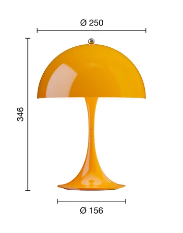 Panthella 250 portabel bordslampa V3 - Opaque orange - Louis Poulsen