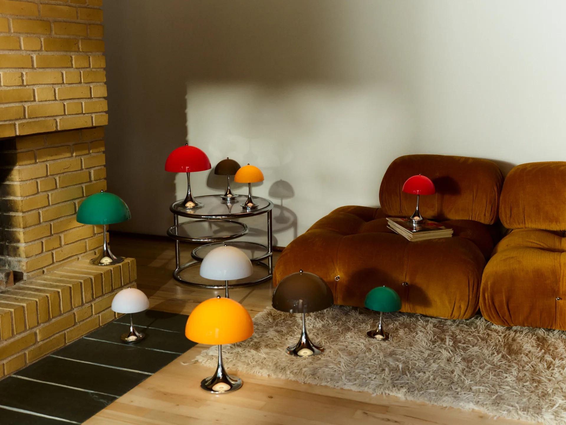 Panthella 250 portabel bordslampa V3, Original Opal Brown Louis Poulsen