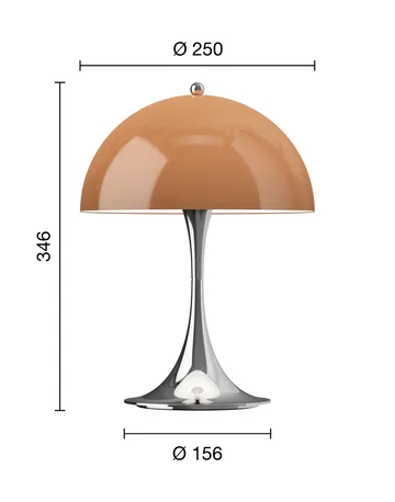Panthella 250 portabel bordslampa V3 - Original Opal Brown - Louis Poulsen