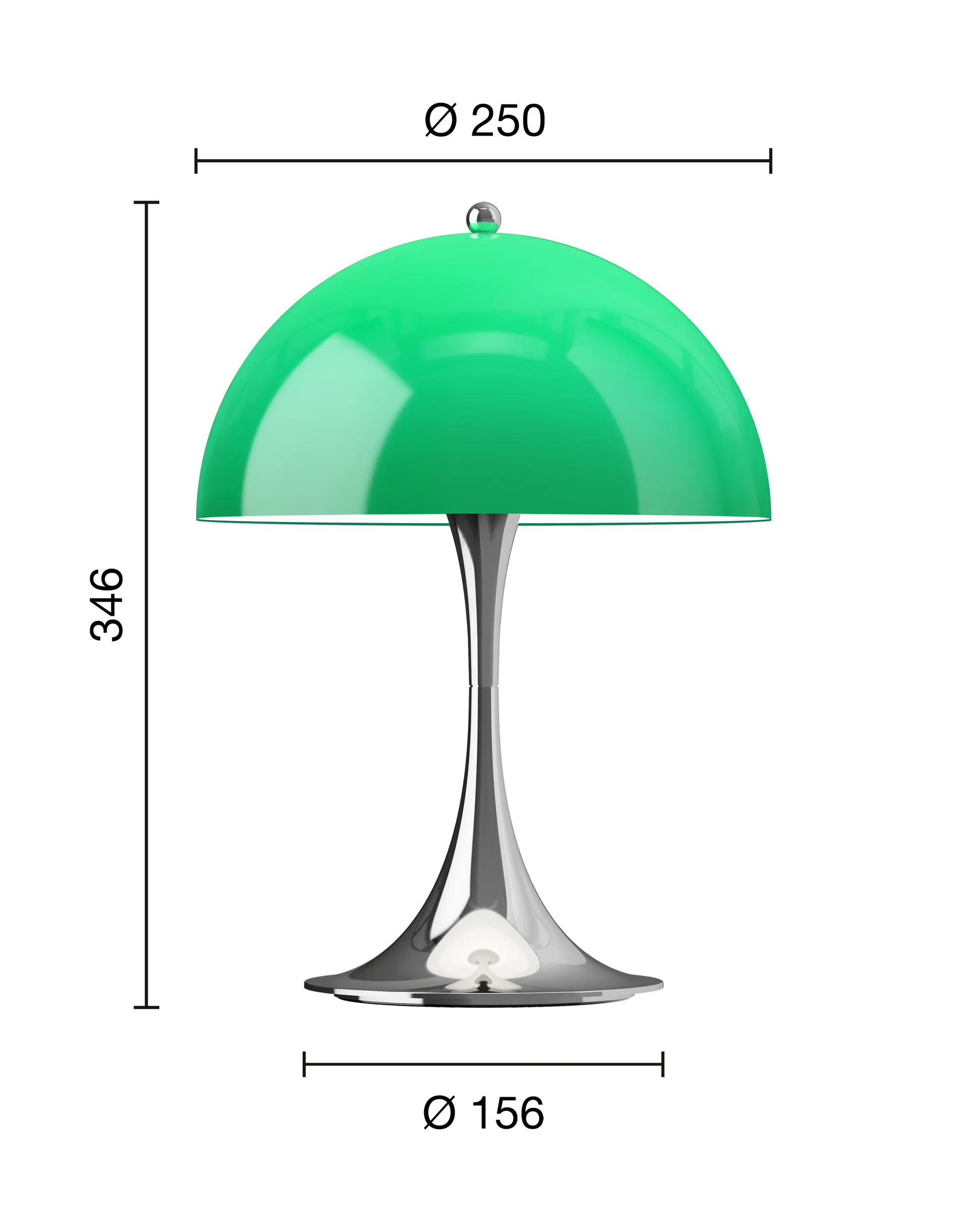 Panthella 250 portabel bordslampa V3, Original Opal Green Louis Poulsen