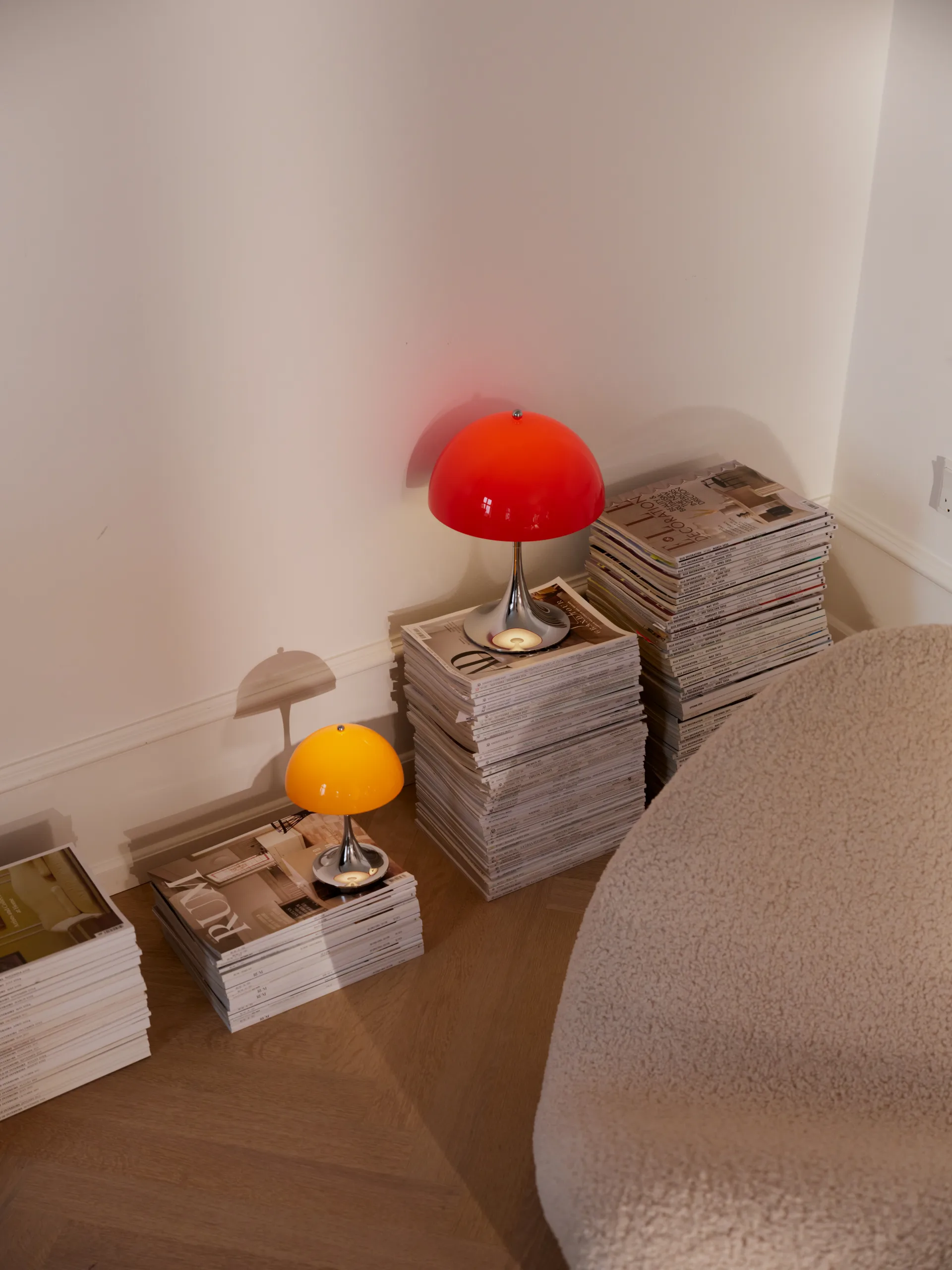 Panthella 250 portabel bordslampa V3, Original Opal Red Louis Poulsen