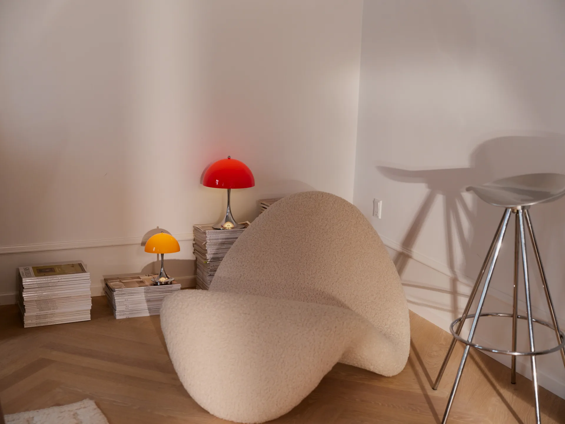 Panthella 250 portabel bordslampa V3, Original Opal Red Louis Poulsen