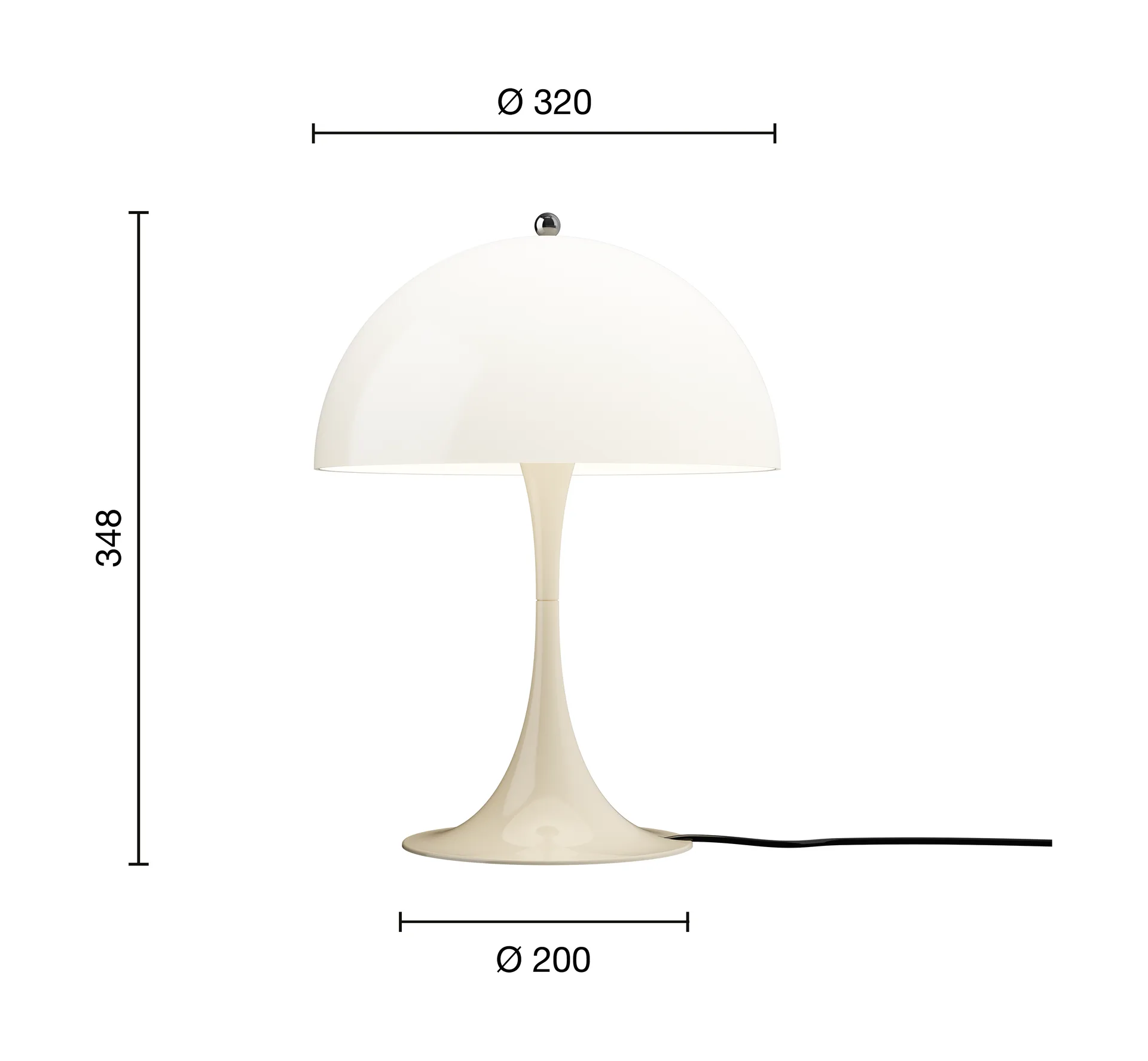Panthella 320 bordslampa, Opal beige Louis Poulsen