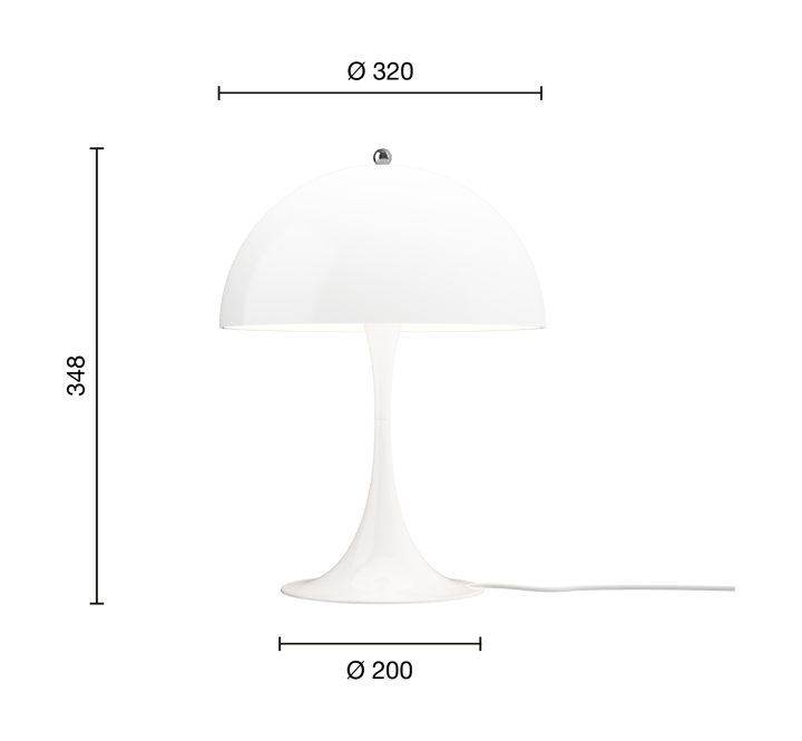 Panthella 320 bordslampa, Opal white Louis Poulsen