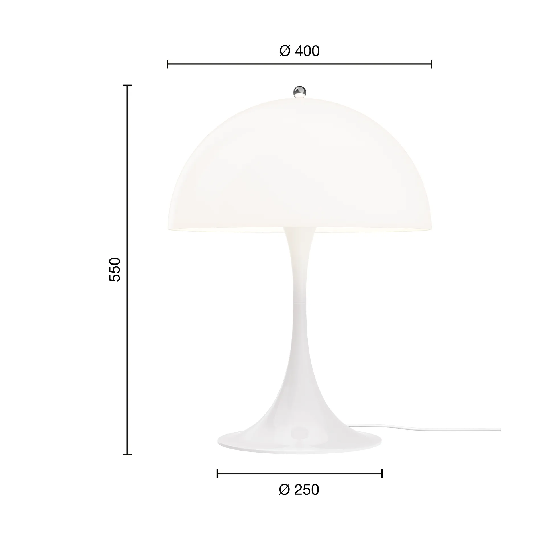 Panthella 400 bordslampa, V3, Opal whie Louis Poulsen