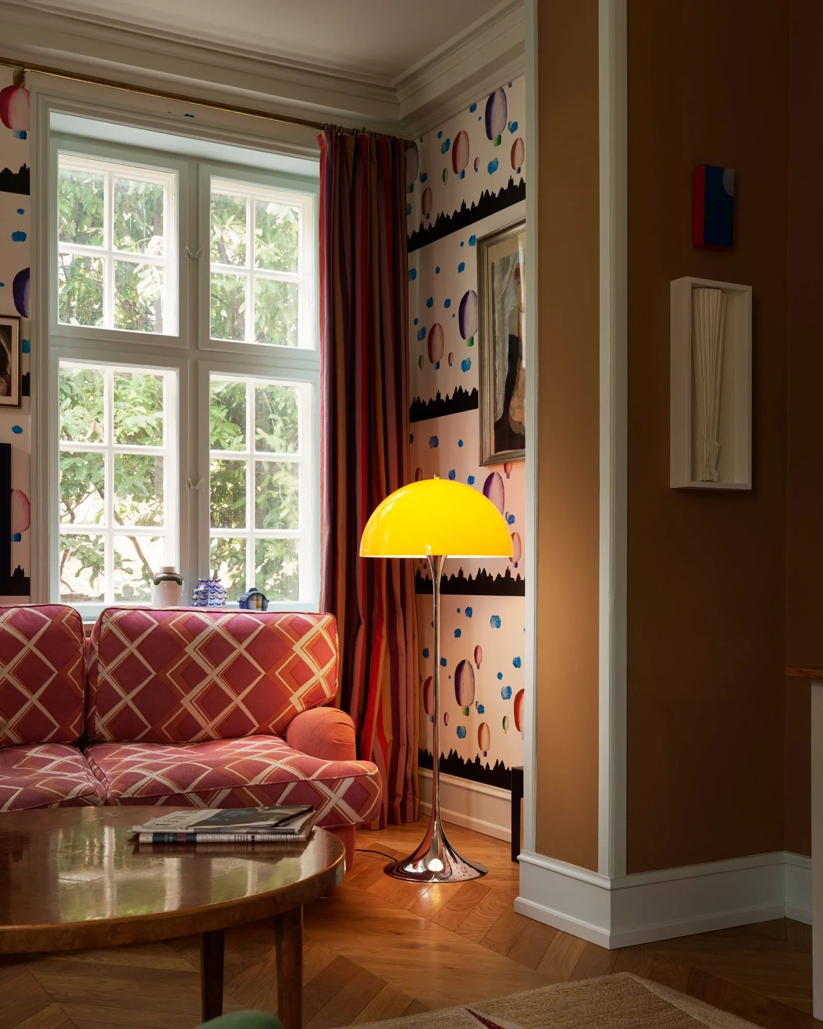 Panthella 500 golvlampa, Original opal orange Louis Poulsen