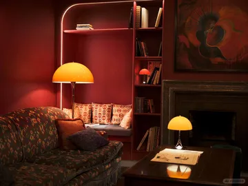 Panthella 500 golvlampa - Original opal orange - Louis Poulsen