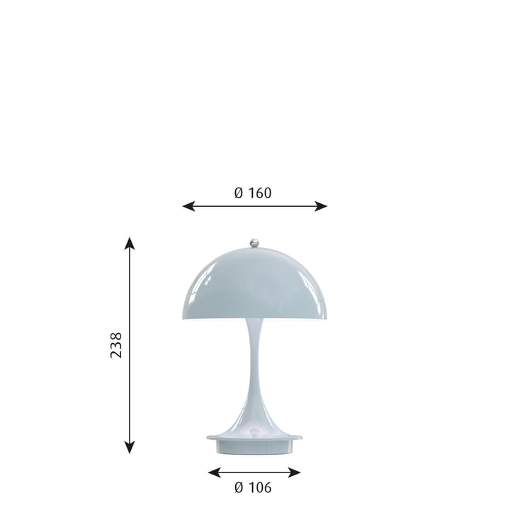 Panthella portabel bordslampa V2 - Ljusblå - Louis Poulsen
