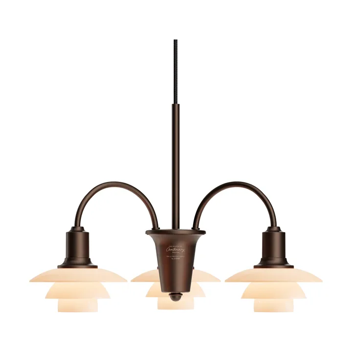 PH 1/1 Chandelier Centenary Edition ljuskrona - Brass-dusty terracotta, 3 armar - Louis Poulsen
