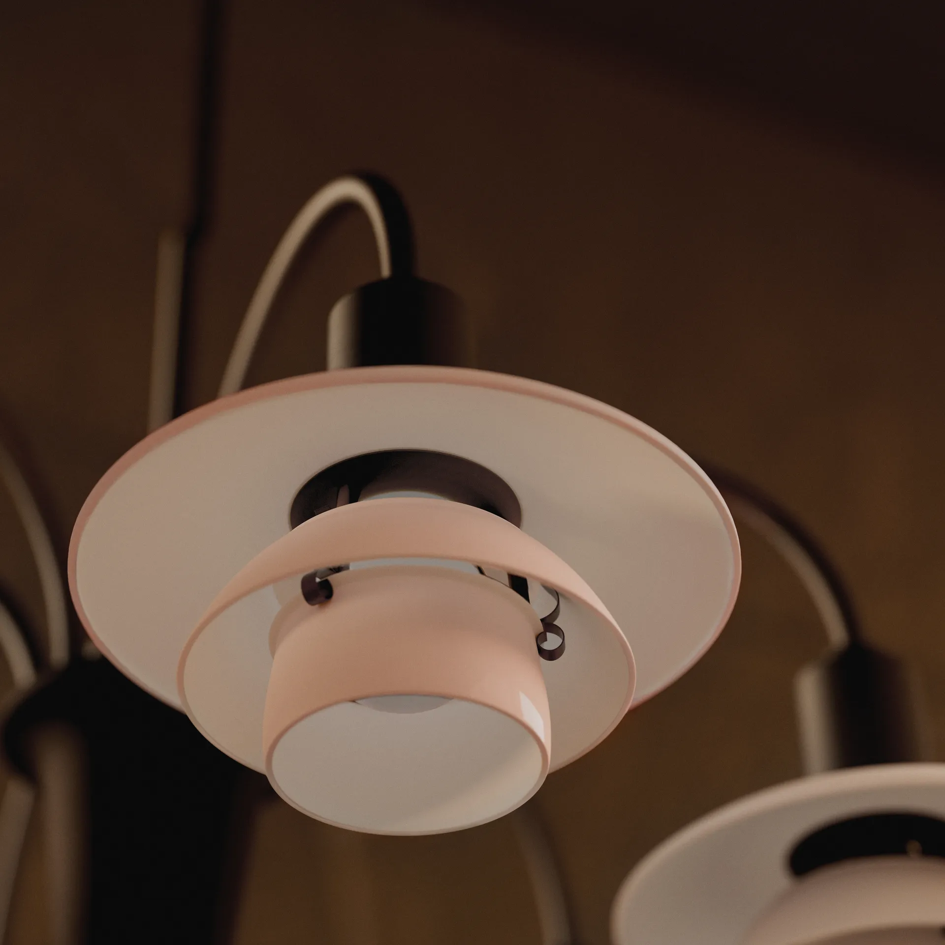 PH 1/1 Chandelier Centenary Edition ljuskrona, Brass-dusty terracotta, 6 armar Louis Poulsen