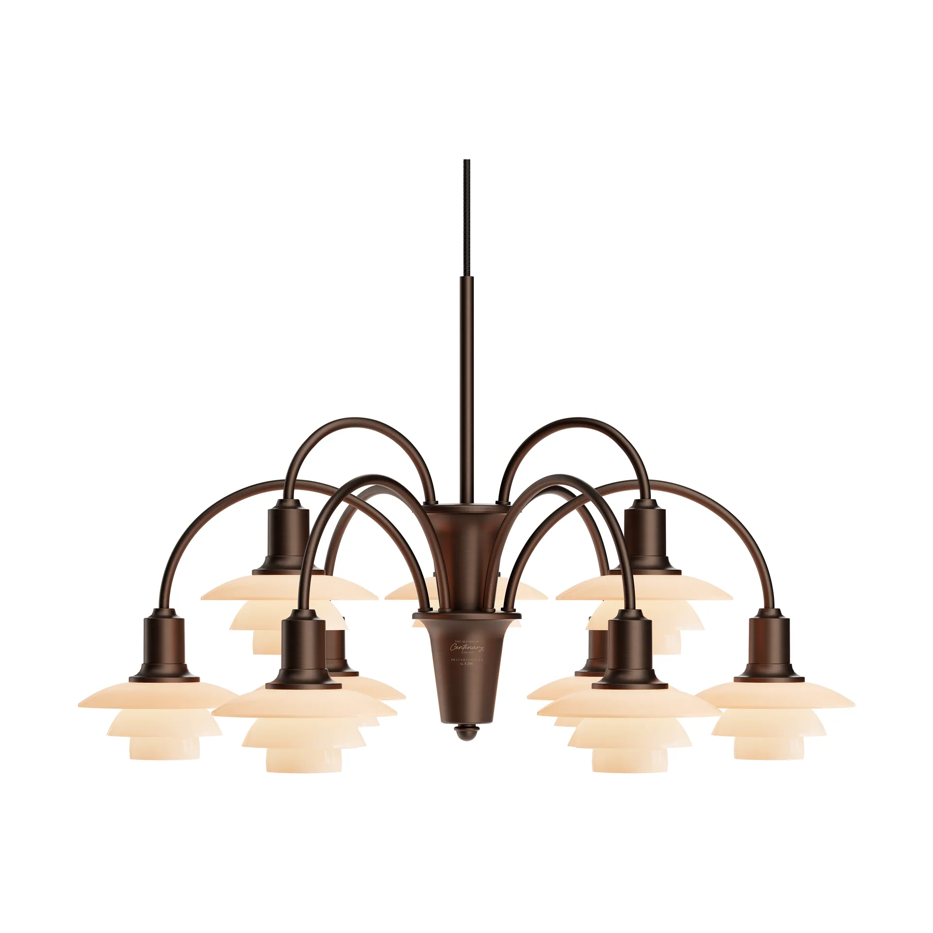 PH 1/1 Chandelier Centenary Edition ljuskrona, Brass-dusty terracotta, 9 armar Louis Poulsen