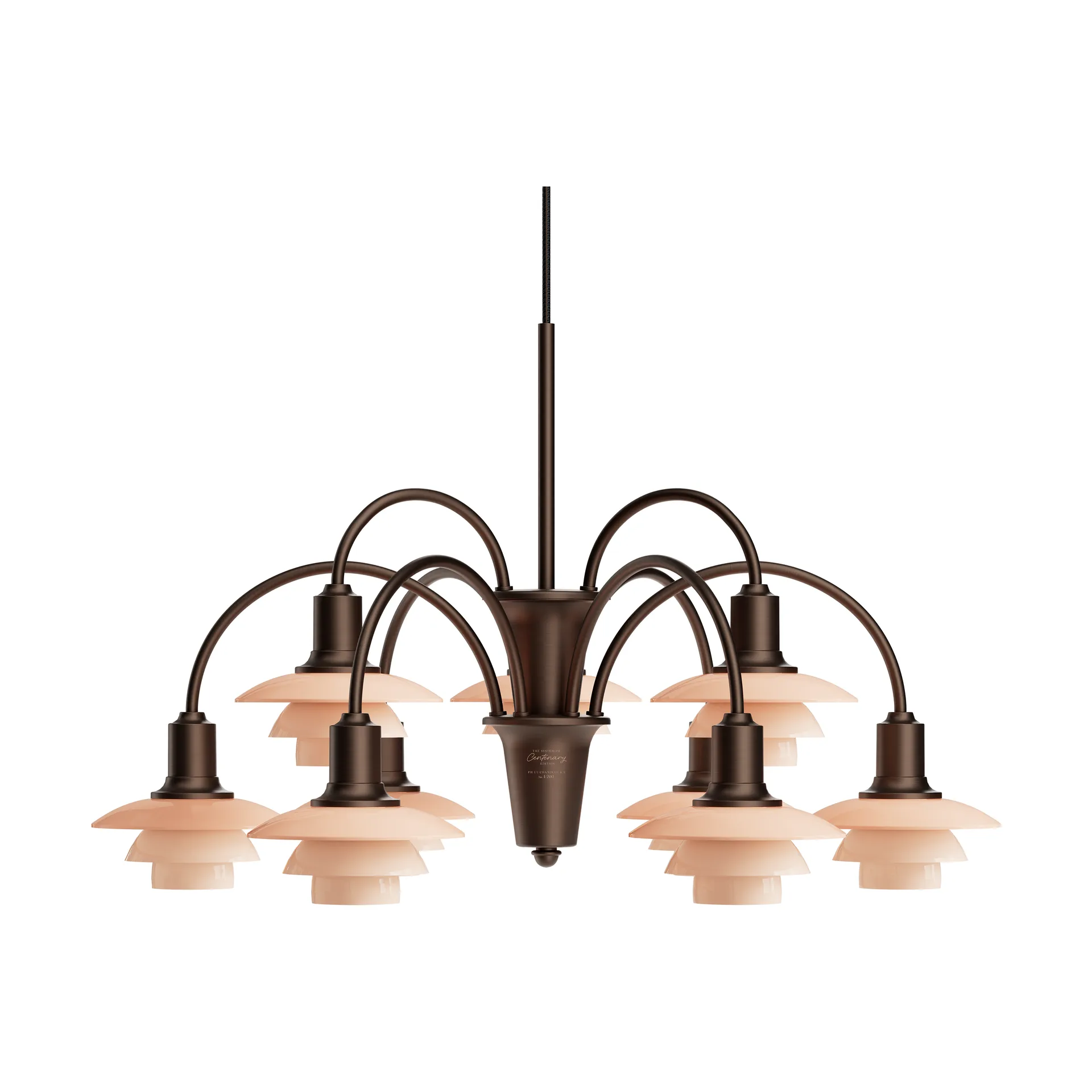 PH 1/1 Chandelier Centenary Edition ljuskrona, Brass-dusty terracotta, 9 armar Louis Poulsen