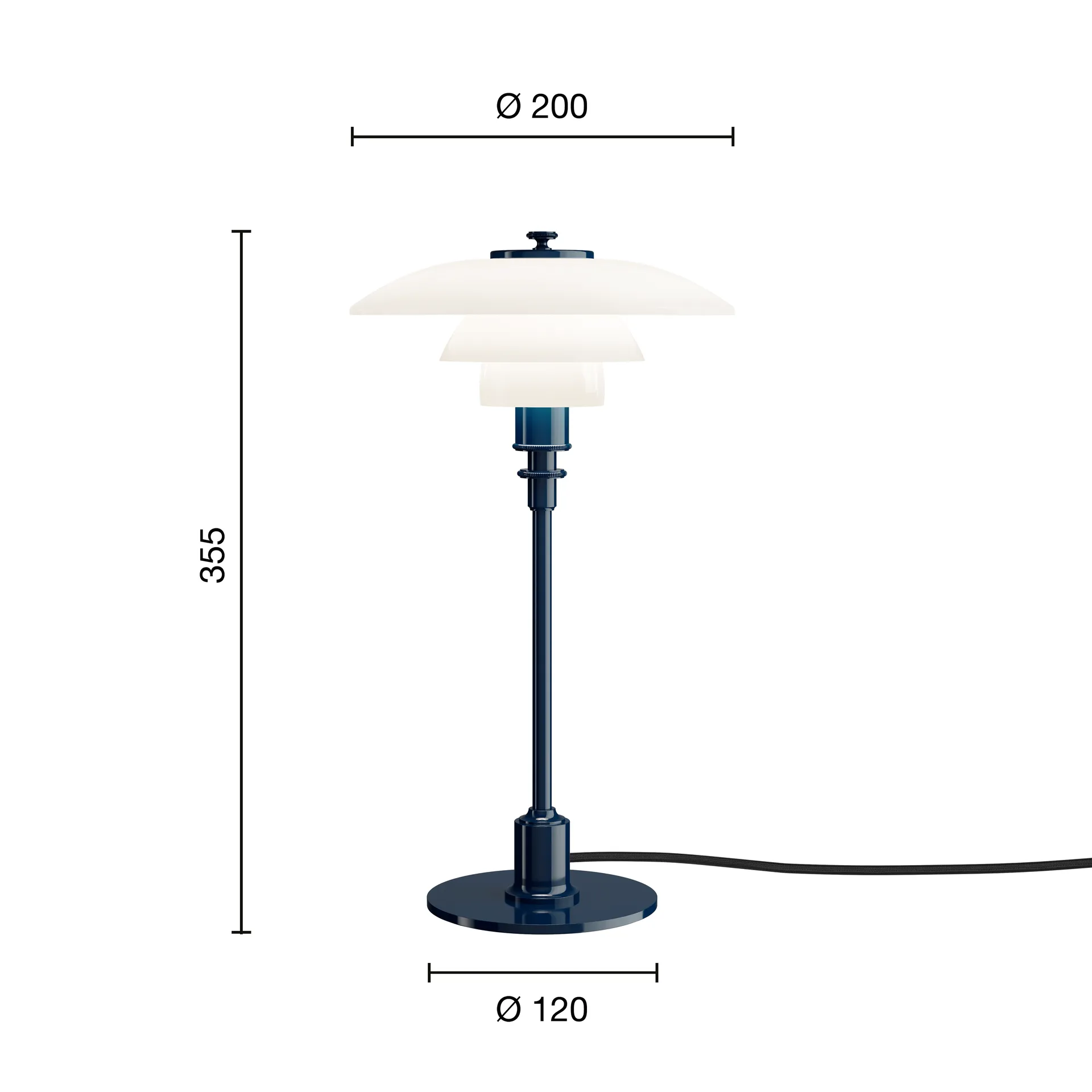 PH 2/1 bordslampa, Glossy deep blue Louis Poulsen