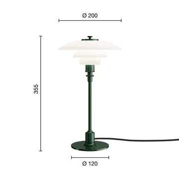 PH 2/1 bordslampa - Glossy deep green - Louis Poulsen