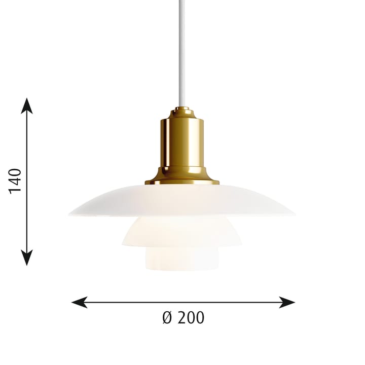 PH 2/1 pendel - Mässing metalliserad - Louis Poulsen