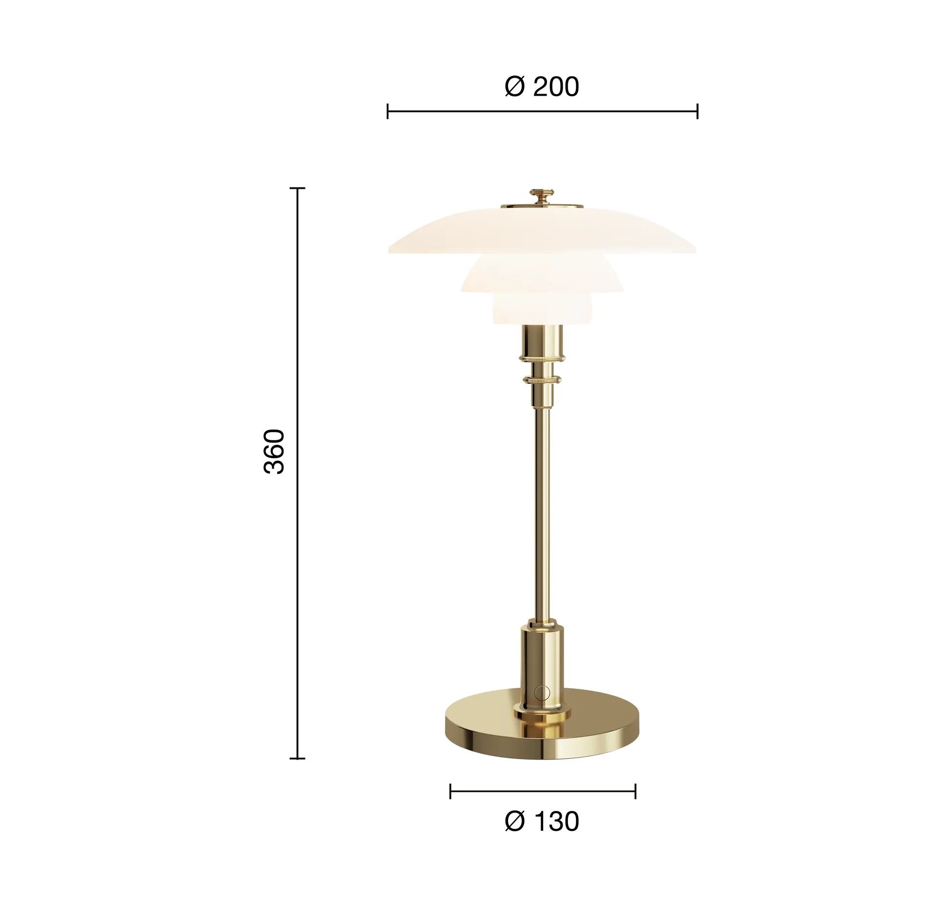 PH 2/1 Portable bordslampa, Brass Louis Poulsen