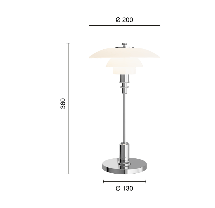 PH 2/1 Portable bordslampa, Chrome plated Louis Poulsen