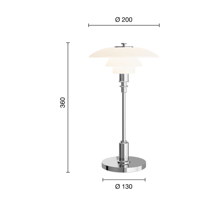 PH 2/1 Portable bordslampa - Chrome plated - Louis Poulsen