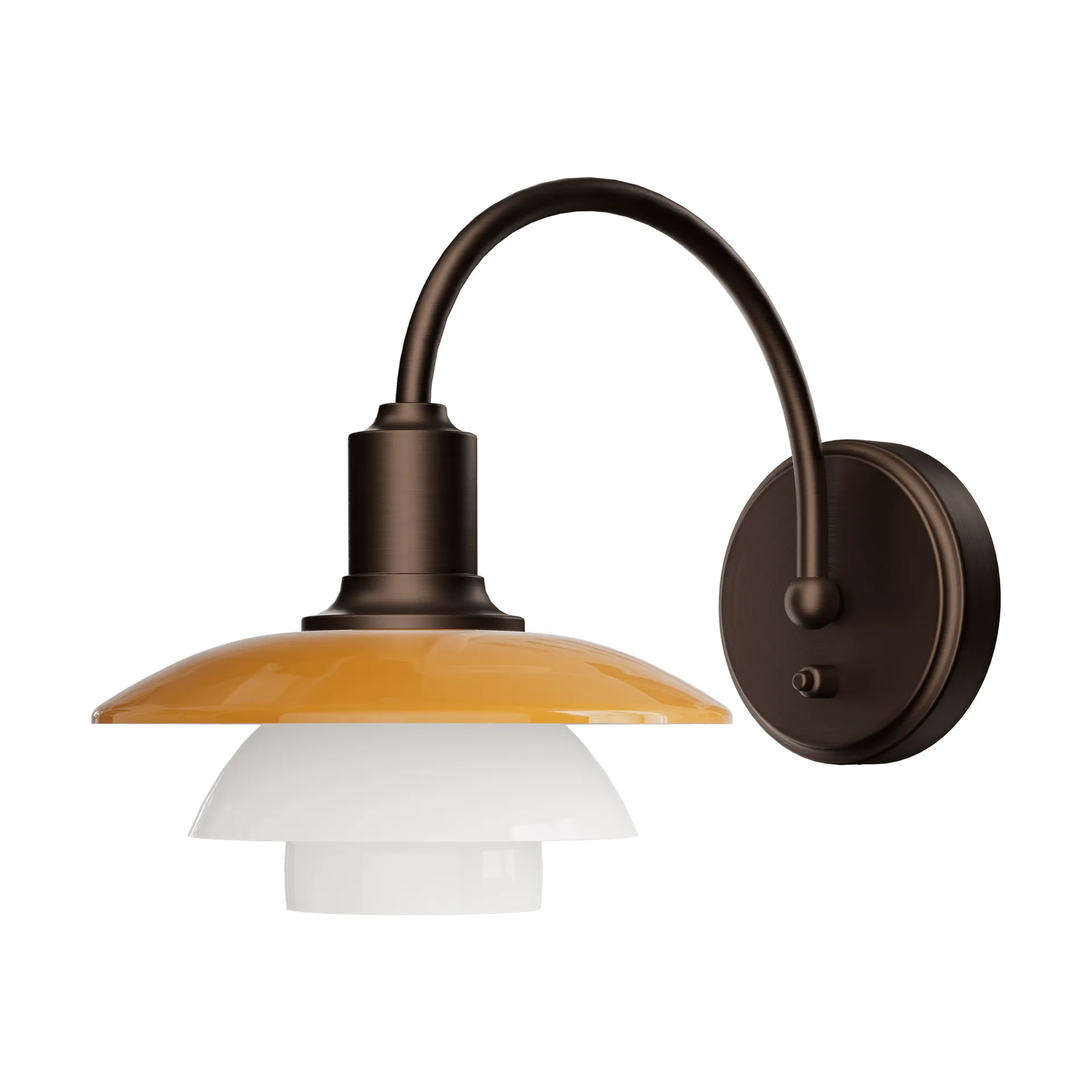 PH 2/2 Centenary Edition vägglampa, Amber-opal white, fast installation Louis Poulsen