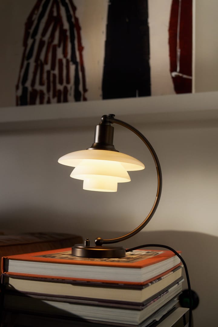 PH 2/2 Luna bordslampa , Aged brass-opalglas Louis Poulsen