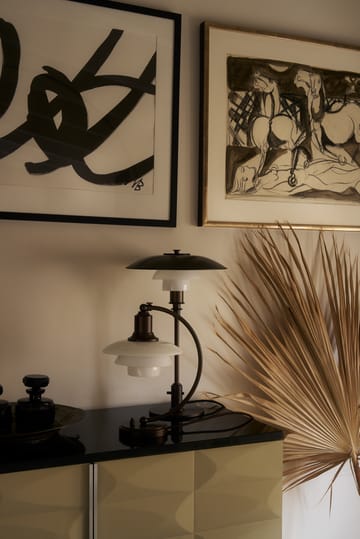 PH 2/2 Luna bordslampa  - Aged brass-opalglas - Louis Poulsen