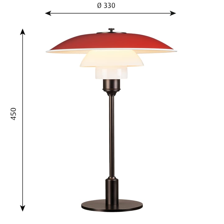 PH 3½-2½ bordslampa, Röd Louis Poulsen