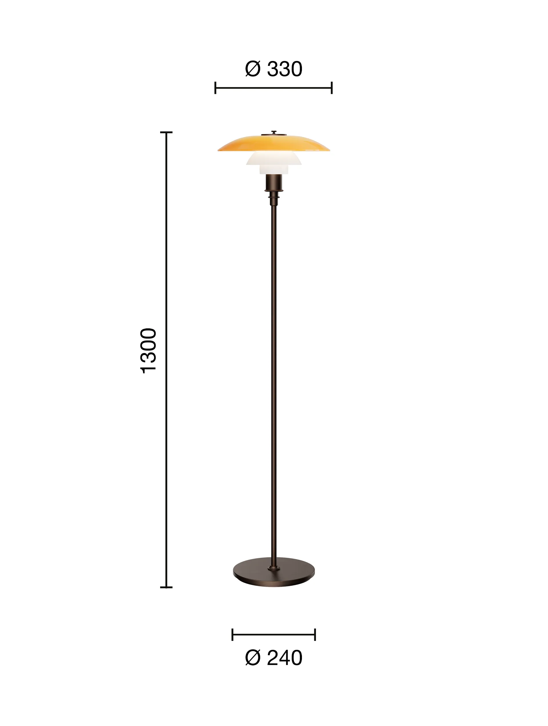 PH 3½-2½ golvlampa Centenary Edition, Amber-opal white Louis Poulsen