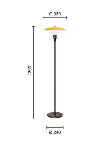 PH 3½-2½ golvlampa Centenary Edition - Amber-opal white - Louis Poulsen